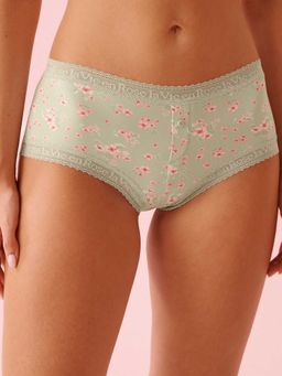 La Vie En Rose - Super Soft Lace Trim Boyshort Panty Green