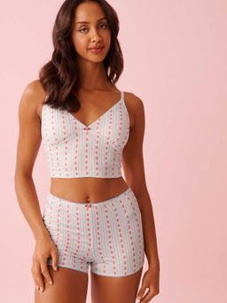 La Vie En Rose - Super Soft Crop Cami Top White