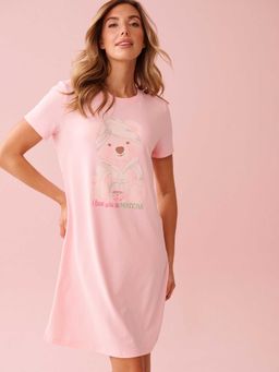 La Vie En Rose - Spa Time Teddy Print Super Soft Sleepshirt
