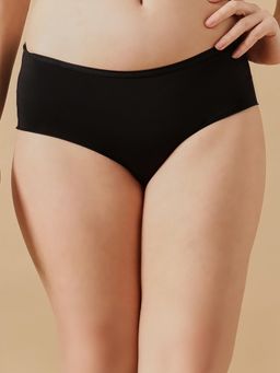 Clovia - Womens Mid Waist Laser-Cut Hipster Panty Black