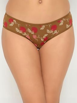 Clovia - Womens Cotton Low Waist Printed Bikini Panty Brown