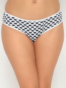 Clovia - Womens Cotton Low Waist Printed Bikini Panty White