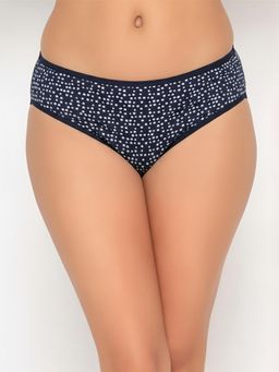 Clovia - Womens Cotton Low Waist Printed Bikini Panty Navy Blue