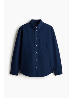 H&M - Men Blue Regular Fit Oxford Shirt