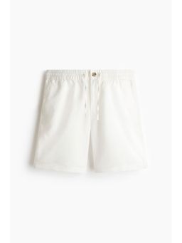 H&M - Men White Regular Fit Linen-Blend Shorts