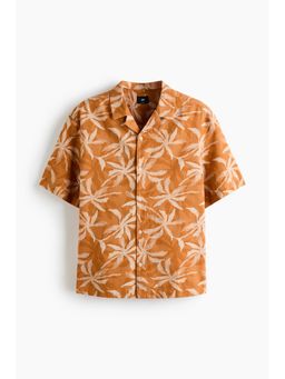 H&M - Men Orange Relaxed Fit Cotton Resort Shirt