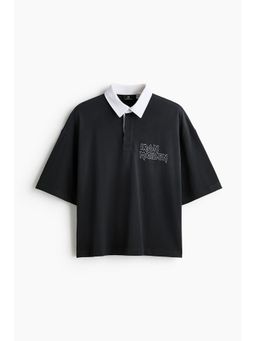 H&M - Men Black Relaxed Fit Polo T-Shirt