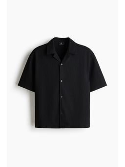 H&M - Men Black Relaxed Fit Resort Shirt
