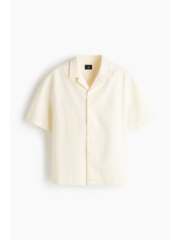 H&M - Men White Relaxed Fit Waffled Resort Shirt