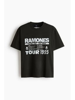H&M - Men Black Loose Fit T-Shirt