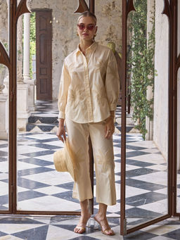 BOHO-CHIC By Sukriti Jain - Palm Embroidered Cutwork Co-Ord (Set of 2)