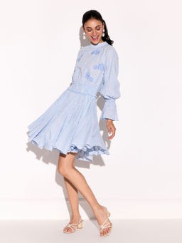 BOHO-CHIC By Sukriti Jain - Dainty Embroidered Flower Applique Dress