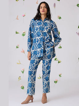 Okhai - Rozana Handblock Printed Pure Cotton Shirt Pant Set