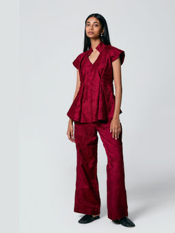 The Burnt Toast - Women Maroon Crush Top with Pant