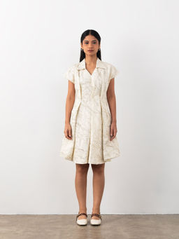 The Burnt Toast - White A-Line Crush Dress