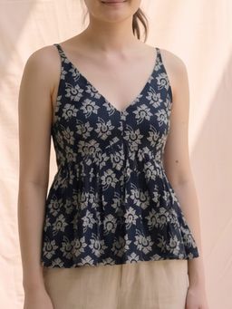 MAAND - Women Black Cotton Blend A-Line Top