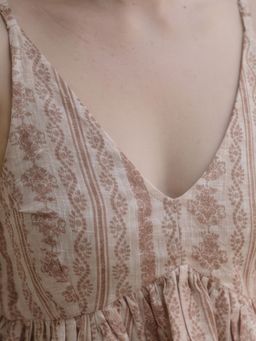 MAAND - Women Beige Cotton Blend A-Line Top