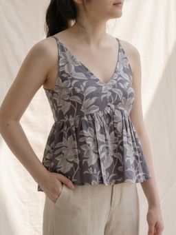 MAAND - Women Grey Cotton Blend A-Line Top