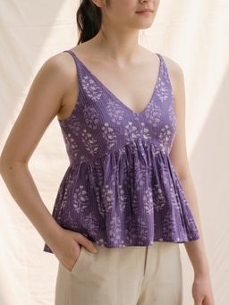 MAAND - Women Lavender Cotton Blend A-Line Top