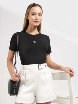 Calvin Klein - Black Cotton Typography T-Shirt