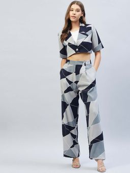 DELAN - Grey Polyester Printed Co Ord Set