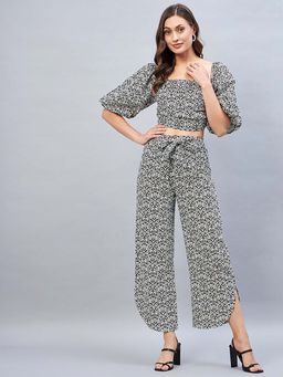 DELAN - Black Cotton Printed Co Ord Set