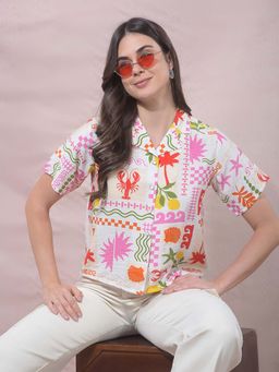 CRIMSOUNE CLUB - Multi-Color Viscose Blend Self Design Shirt