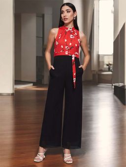 Miss Chase - Multi-Color Georgette Floral Jumpsuit