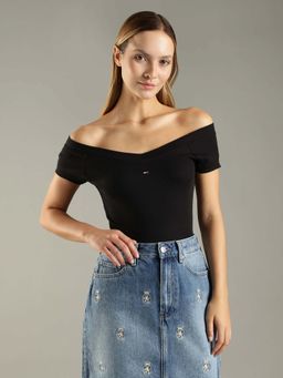 Tommy Hilfiger - Black Cotton Solid Top