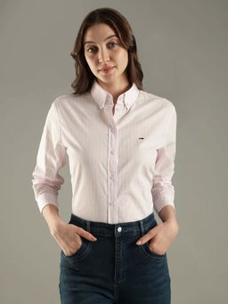 Tommy Hilfiger - Pink Cotton Stripes Shirt