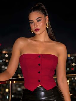 Don’t be basic - Magenta Polyester Solid Top