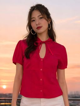 Don’t be basic - Magenta Cotton Solid Top