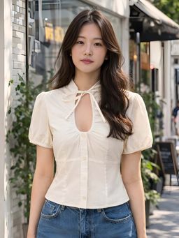 Don’t be basic - Off White Cotton Solid Top