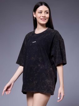PRONK - Black Cotton Tie & Dye T-Shirt