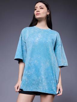 PRONK - Blue Cotton Tie & Dye T-Shirt
