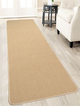 Saral Home - Cotton & Jute Bedside Runner-Beige-65X200 Cm