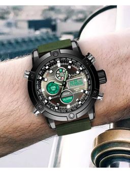 Sylvi - ICONIC Fab Strap Black Dial Analog and Digital Watch for Mens and Boys