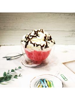 EZ Life - Borosilicate Double Wall Dazzle Glass Soup Bowls - Transparent Bowls - 500 ml - Pack of 1