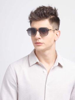 Poppy - Men Metal Grey Square Full Rim Sunglass (PO-5001)-43