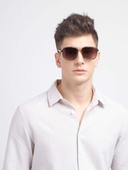 Poppy - Men Metal Brown Square Full Rim Sunglass (PO-5001)-43