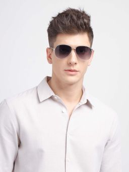 Poppy - Men Metal Purple Aviator Full Rim Sunglass (PO-5003)-56