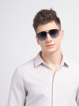 Poppy - Men Metal Blue Square Full Rim Sunglass (PO-5004)-43