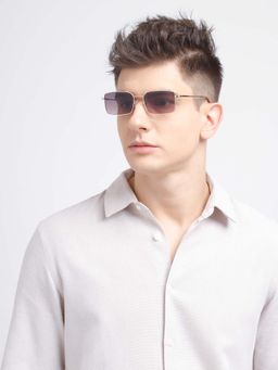 Poppy - Men Metal Wine Rectangular Full Rim Sunglass (PO-5005)-46