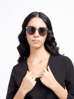 Poppy - Women Metal Smoke Oversized Full Rim Sunglass (PO-5008)-55