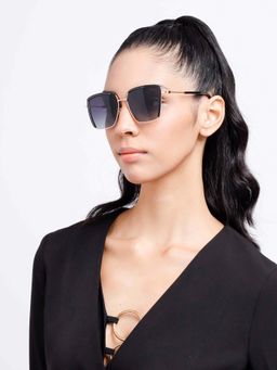 Poppy - Women Metal Grey Square Full Rim Sunglass (PO-5009)-43