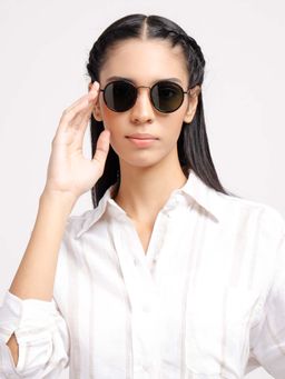 Poppy - Women Metal Green Round Full Rim Sunglass (PO-5011)-39