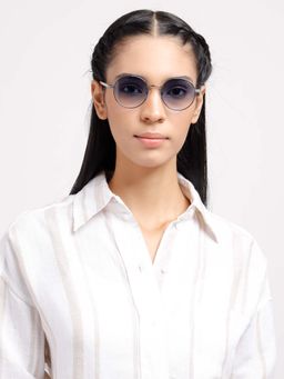 Poppy - Unisex Metal Blue Round Full Rim Sunglass (PO-5011)-39