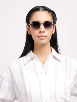 Poppy - Unisex Metal Grey Round Full Rim Sunglass (PO-5011)-39