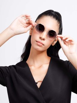 Poppy - Women Metal Grey Hexagonal Full Rim Sunglass (PO-5012)-58