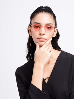 Poppy - Women Metal Pink Butterfly Full Rim Sunglass (PO-5013)-55